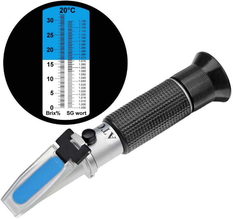Photo 1 of Brix Refractometer with ATC,Digital Handheld Refractometer,Dual Scale-Specific Gravity 1.000-1.130 and Brix 0-32% for Beer Wine and Fruit,From Hamh Optics&Tools
