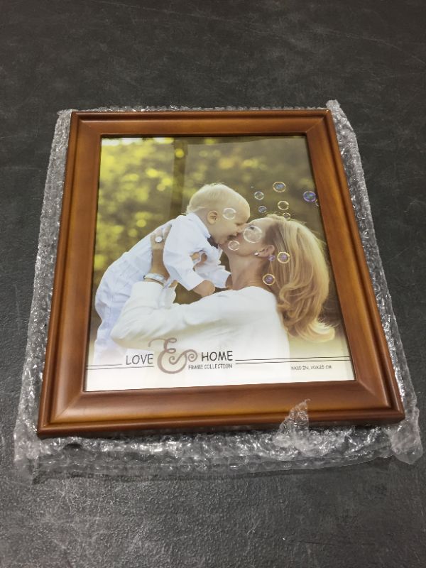 Photo 2 of 8 x 10 inch Classic Curve Wide Molding, Natural Solid Wood Picture Frame with Plexiglass, Vertical and Horizontal for Tabletop or Wall Mounting Display Photo Frame, Plain Honey Brown