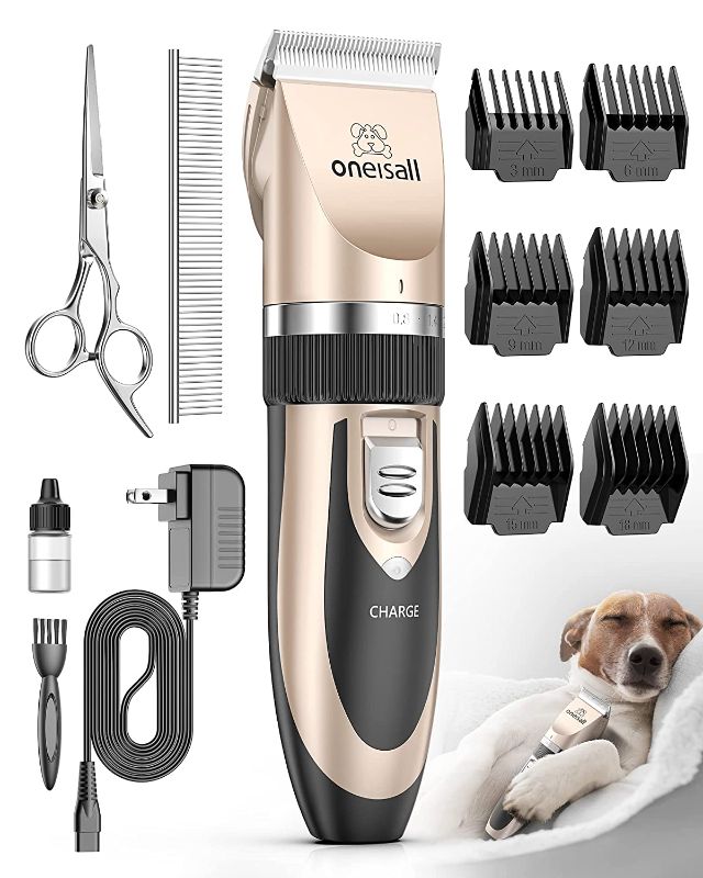 Photo 1 of oneisall Dog Shaver Clippers Low Noise Rechargeable Cordless Electric Quiet Hair Clippers Set for Dogs Cats Pets