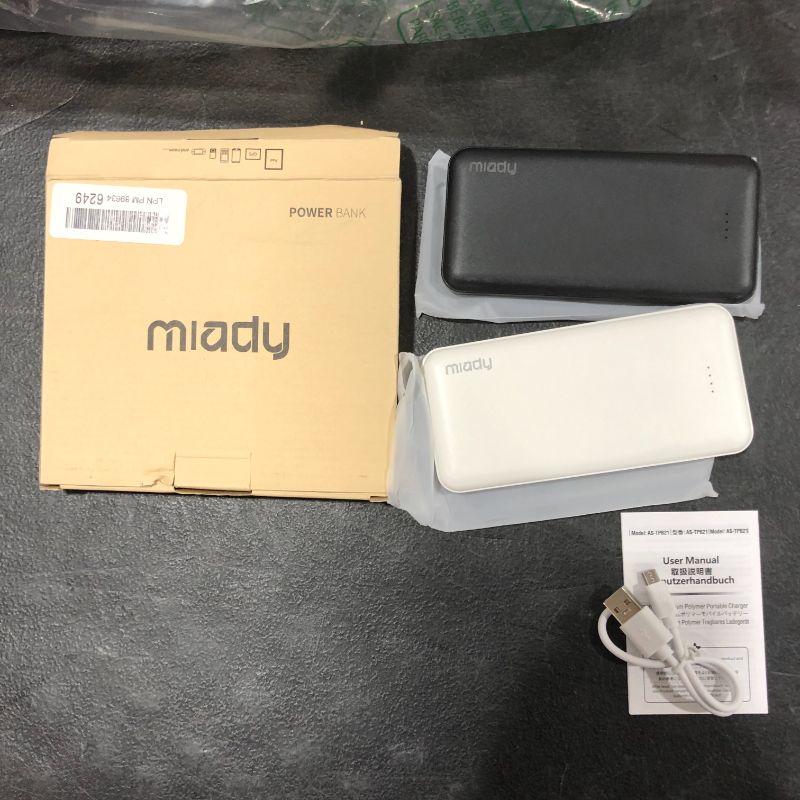 Photo 2 of 2-Pack Miady 10000mAh Dual USB Portable Charger, Fast Charging Power Bank with USB C Input