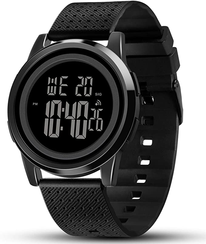 Photo 1 of YUINK Mens Watch Ultra-Thin Digital Sports Watch Waterproof Stainless Steel Fashion Wrist Watch for Men Women