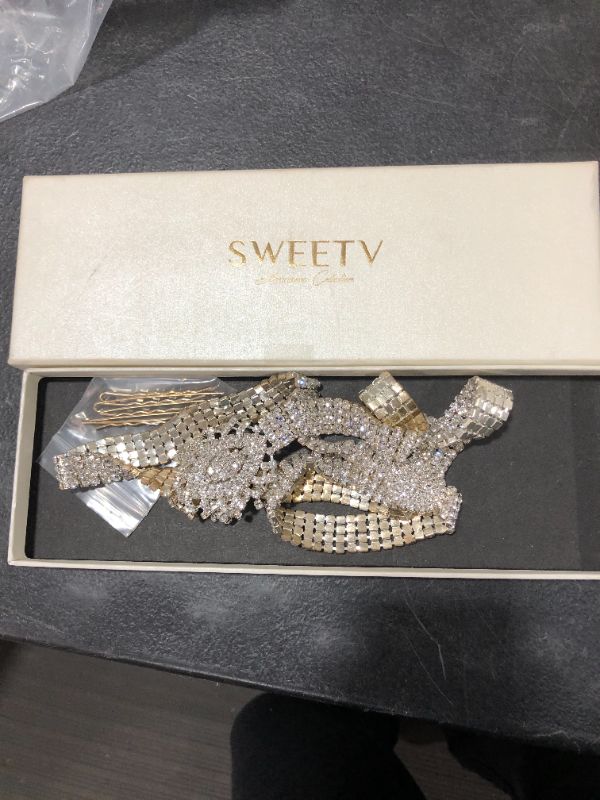 Photo 2 of SWEETV Rhinestone 1920s Headpiece Silver - Flapper Headband for Costume Party Gatsby Accessories Decorative Headbands