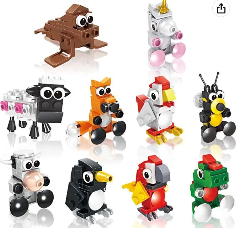 Photo 1 of HomeMall Building Blocks Animals 10 in 1 STEM Building Bricks, Animals Toys Learning Set, Party Favors for Kids, Prizes for Kids Classroom, Goodie Bag Fillers (10 PCS Animal)
