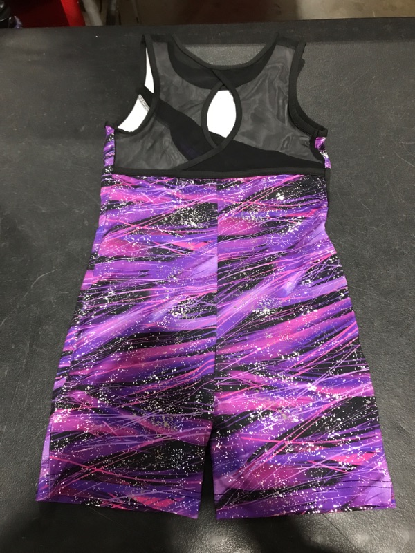 Photo 2 of DANSKIN WOMEN'S ONE PIECE. PURPLE & BLACK IN COLOR. SIZE LARGE 10-12. PRIOR USE. 