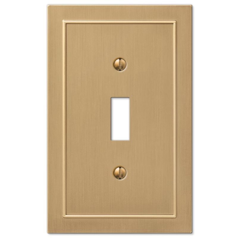 Photo 1 of AMERELLE Bethany 1 Gang Toggle Metal Wall Plate - Brushed Bronze.

