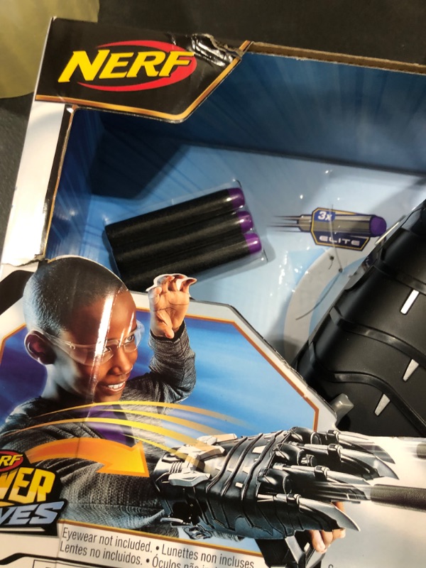 Photo 1 of NERF Power Moves Marvel Avengers Black Panther Power Slash Claw Dart-Launching Toy for Kids Roleplay, Toys for Children Aged 5 and Up, E7372EU4
