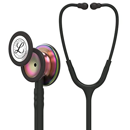 Photo 1 of 3M Littmann Classic III Monitoring Stethoscope, Rainbow-Finish Chestpiece, Black Stem and Headset, Black Tube, 27 Inch, 5870
