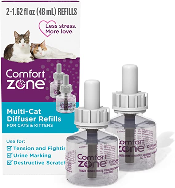 Photo 1 of Comfort Zone Multi-Cat Diffuser Refills for a Peaceful Home | Veterinarian Recommend | Stop Cat Fighting and Reduce Spraying, Scratching, & Other Problematic Behaviors