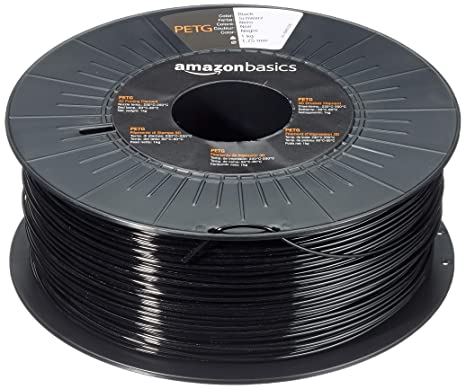 Photo 1 of Amazon Basics PETG 3D Printer Filament, 1.75mm, Black, 1 kg Spool
