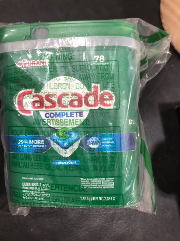 Photo 2 of Cascade Complete ActionPacs Dishwasher Detergent, Fresh Scent, 78 count