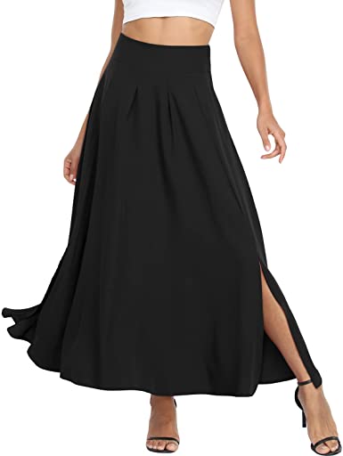 Photo 1 of RANPHEE Women's Ankle Length High Waist A-line Flowy Long Maxi Skirt with Pockets
SIZE XL