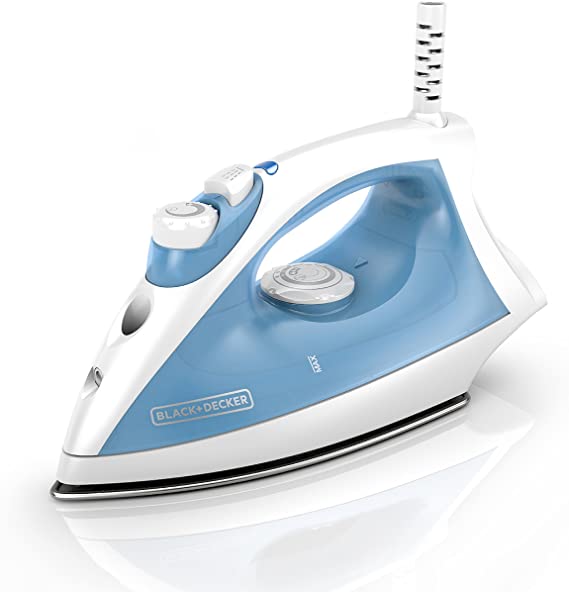 Photo 1 of BLACK+DECKER Steam Iron with Pivoting Cord, Nonstick Soleplate, Blue, F210
