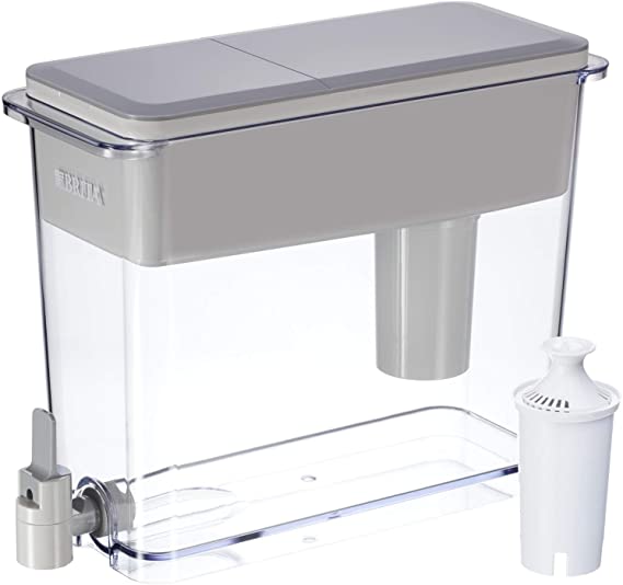 Photo 1 of Brita Extra Large 18 Cup Filtered Water Dispenser with 1 Standard Filter, Made without BPA, UltraMax, Gray
