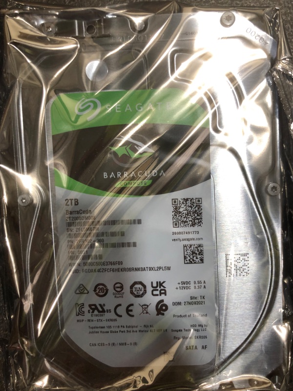 Photo 3 of Seagate Barracuda 2TB Internal Hard Drive HDD–3.5 inch SATA 6Gb/s 7200 RPM Cache