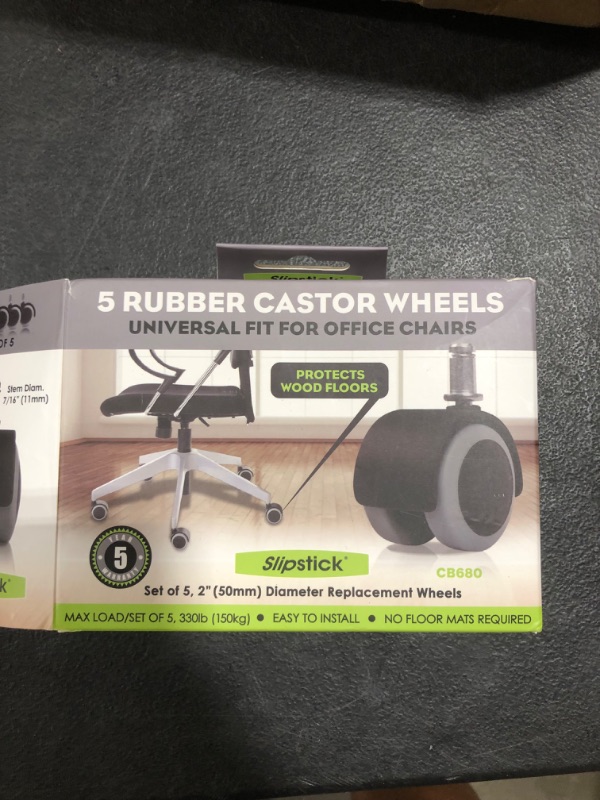 Photo 2 of 2 in. Floor-Protecting Rubber Office Chair Caster Wheel (5-Pack)
