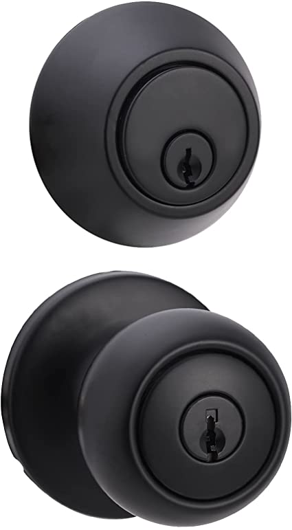 Photo 1 of Amazon Basics Exterior Door Knob With Lock and Deadbolt, Coastal, Matte Black
LOOSE HARDWARE