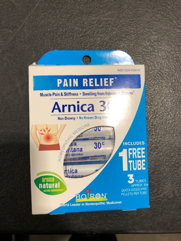 Photo 1 of Boiron Arnica Montana 30C 3 Tubes (80 Pellets per Tube) Homeopathic Medicine for Pain Relief
