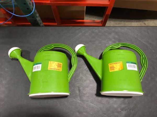 Photo 1 of 2 Gal. Green Watering Can 2 Pack

