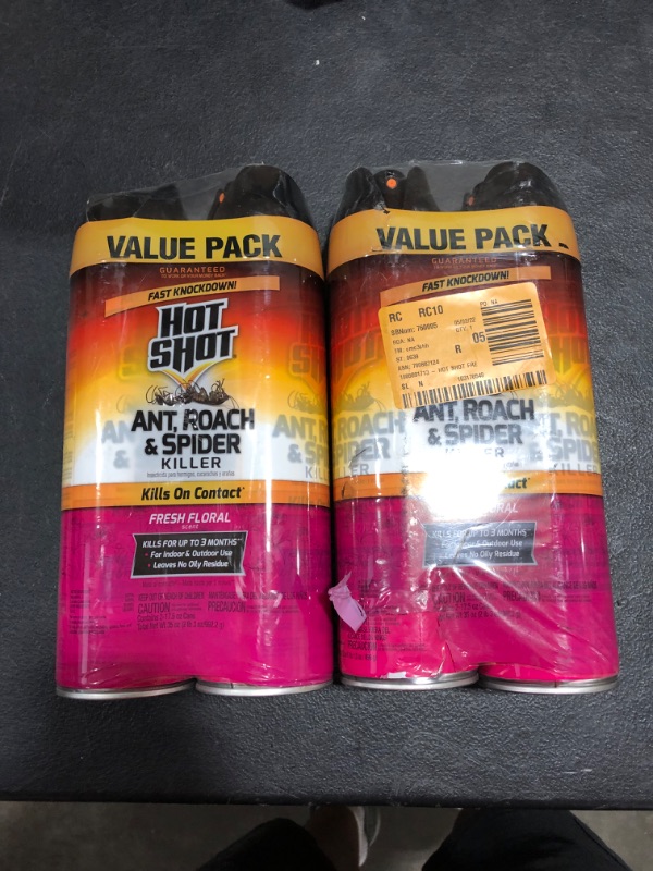 Photo 1 of 17.5 oz. Ant, Roach, and Spider Insect Killer Aerosol Spray Fresh Floral Scent (4-Pack)
