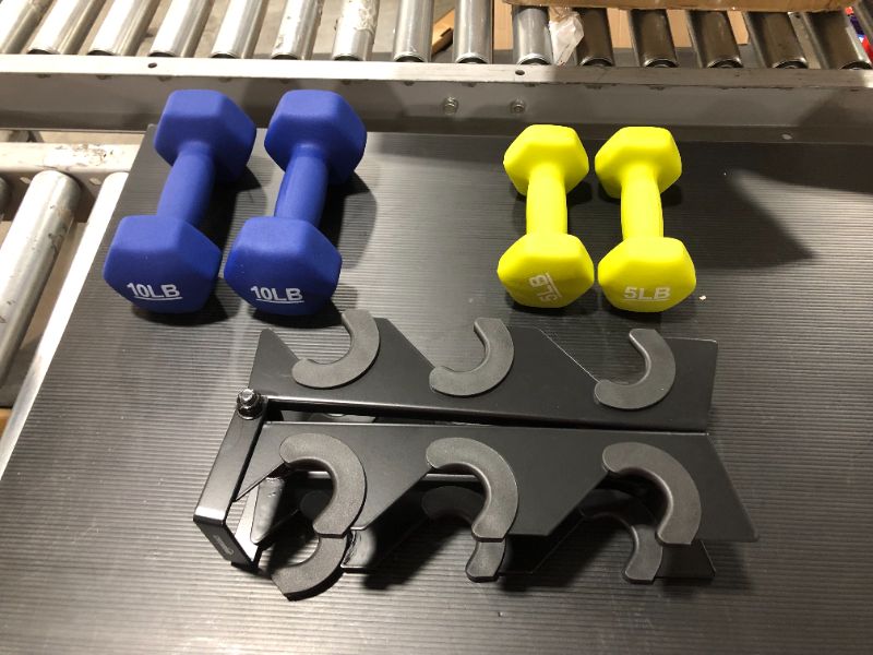 Photo 2 of Dumbbell Rack 10lb Pair, 20lb Pair included