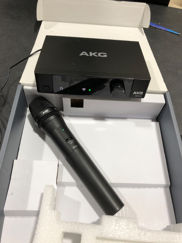 Photo 2 of AKG Pro Audio DMS100 Digital Wireless Microphone System with SR100 Stationary Receiver and HT100 Handheld Microphone
