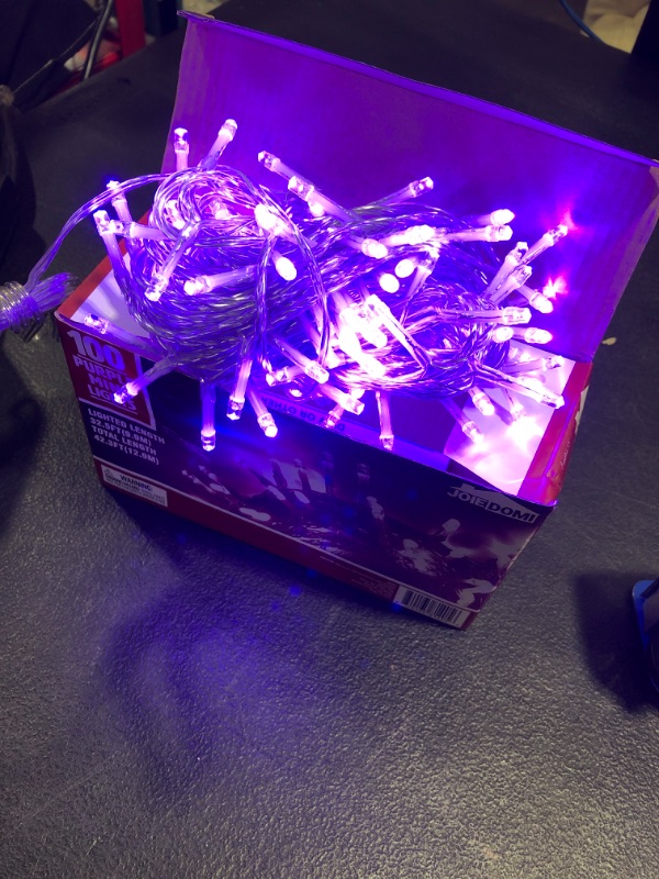 Photo 2 of 100-counts LED Christmas Light, 8 Modes 9.84 ft Purple Christmas String Lights (Single Stranded), Purple Lights for Indoor/Outdoor Christmas Decorations
