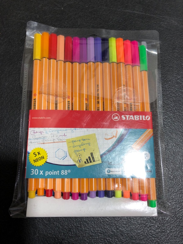 Photo 2 of STABILO Point 88 Fineliner Pens 0.4m 30 color wallet set, Multicolor
