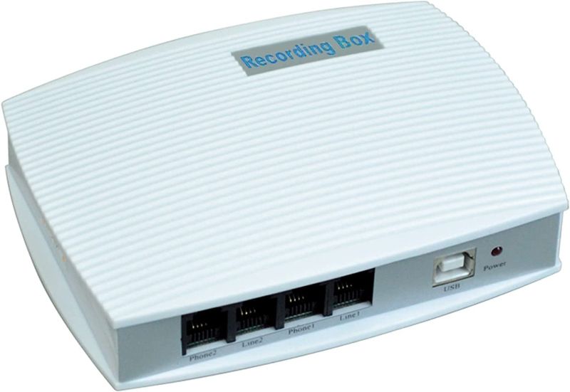 Photo 1 of USB Telephone Recorder, 2 Channel Landline Telephone Recorder Box for Business, Office Phone Monitor System