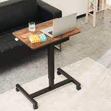 Photo 1 of CLATINA Mobile Laptop Desk Pneumatic Sit To Stand Table Height Adjustable Rolling Cart With Lockable Wheels For Home Office Computer Workstation