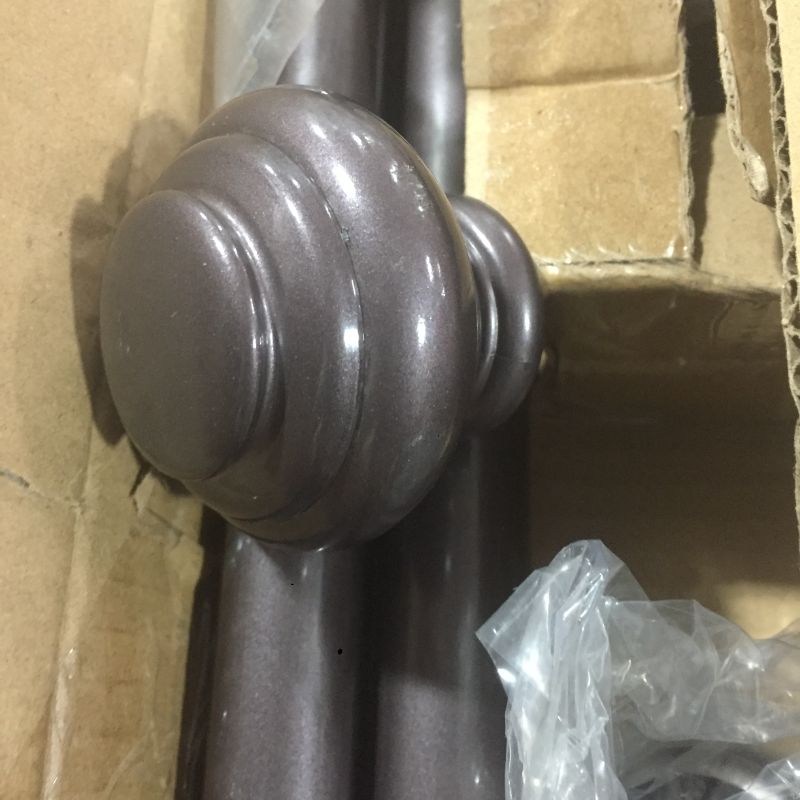 Photo 4 of Decopolitan Decopolitan 1" Diameter 72-144" Urn Adjustable Curtain Rod Set, Brown
