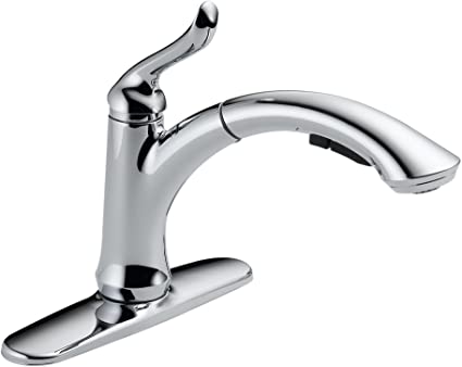 Photo 1 of Delta Faucet Linden Single-Handle Kitchen Sink Faucet with Pull Out Sprayer, Chrome 4353-DST
