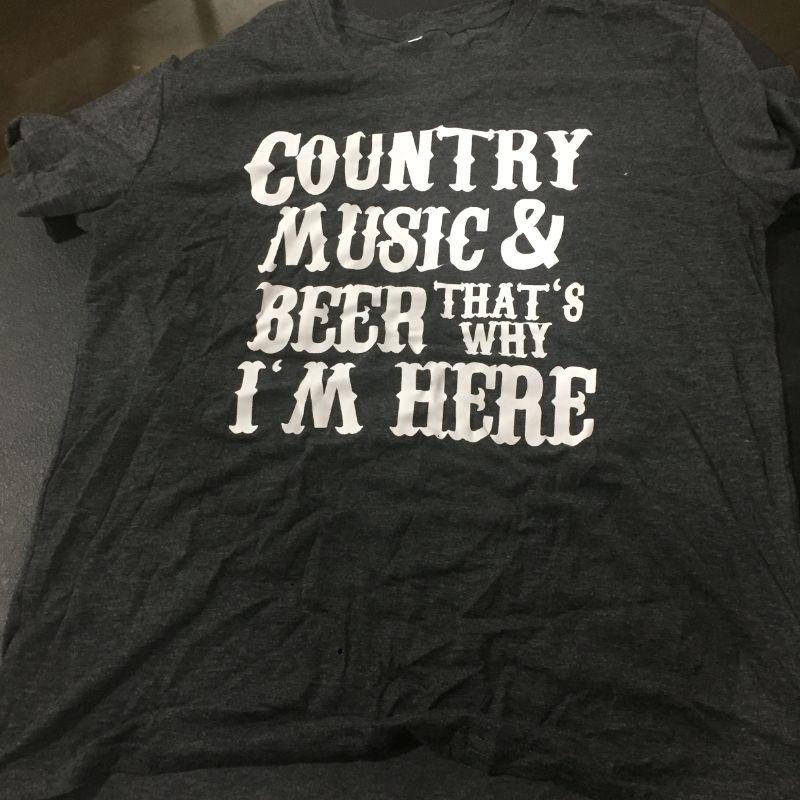 Photo 2 of Country Music Shirts for Women Funny Beer Music Party Tshirts Vintage Letter Print Graphic Drinking Tees Tops, XL