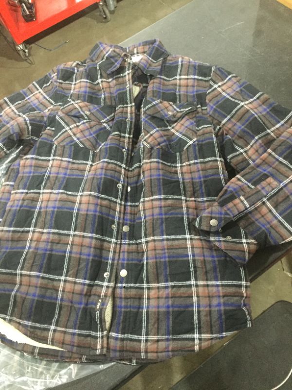 Photo 4 of CQR Men's Sherpa Lined Flannel Shirt Jacket, Soft Long Sleeve Rugged Plaid Button, Medium