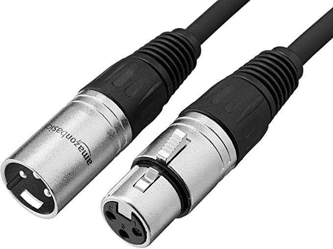 Photo 2 of Amazon Basics XLR Male to Female Microphone Cable - 6 Feet, Black
