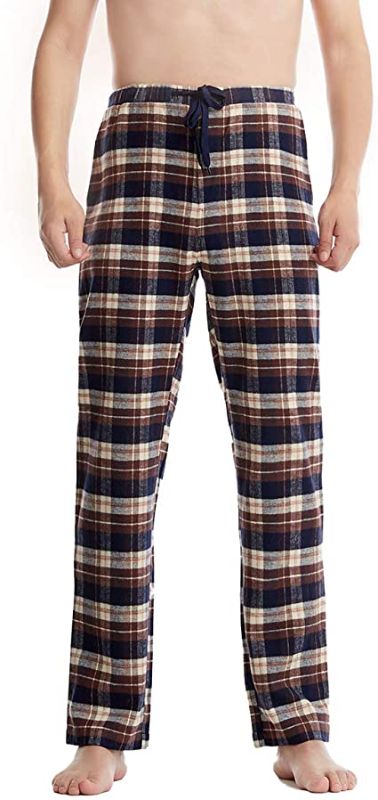 Photo 1 of Piero Lusso Men's 100% Cotton Poplin Woven Lounge Sleep Pajama Pants Boxers Plaid Sleepwear Blue Black White XXL, 2 Piece Set