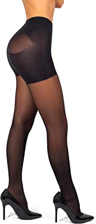 Photo 1 of sofsy High Waisted Slimming Tights For Women - Shaping Semi Sheer Pantyhose | 30 Den (5- XL)