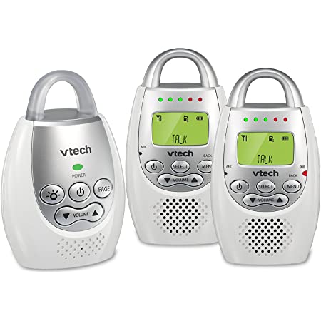 Photo 1 of VTech DM221-2 Audio Baby Monitor with up to 1,000 ft of Range, Vibrating Sound-Alert, Talk Back Intercom, Night Light Loop & Two Parent Units, White
