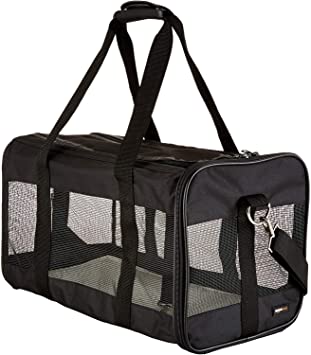 Photo 1 of Amazon Basics Soft-Sided Mesh Pet Travel Carrier, Medium (17 x 10 x 10 Inches), Black
