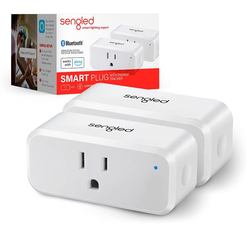 Photo 1 of Sengled Smart Plug Compatible with Alexa, Amazon Smart Plug Bluetooth Mesh, Smart Outlet Remote Control, 15A Smart Socket, 1800W, No Hub Required, Timer, FCC Listed, 2 Pack Visit The Sengled Store
