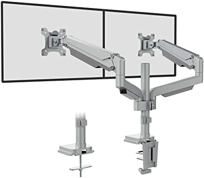 Photo 1 of WALI Premium Dual LCD Monitor Desk Mount Fully Adjustable Gas Spring Stand for Display up to 32 Inch, GSDM002S, (Gray)
