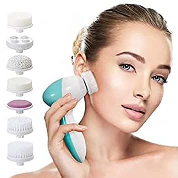 Photo 1 of Facial Cleansing and Massaging Brushes and Pads Portable Electric Facial Massager, Pore Cleaner with Brush Heads for Acne, Blackheads and Dead Skin (7 in 1 Beauty Care Massager)
