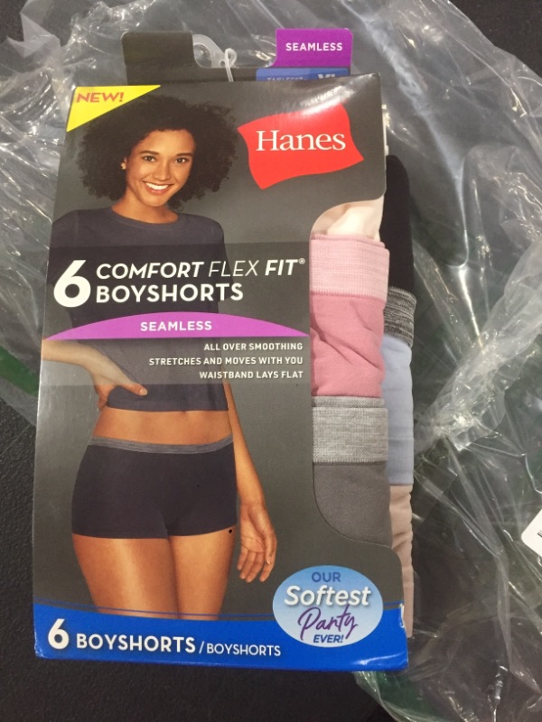 Photo 2 of Hanes Comfort Flex Fit Microfiber Stretch Boyshort 6-Pack Assorted XL
