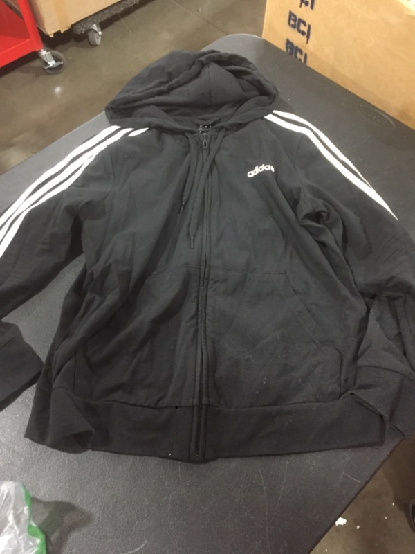 Photo 2 of adidas Men's Essentials 3-Stripe Full Zip Fleece Hoodie, Large