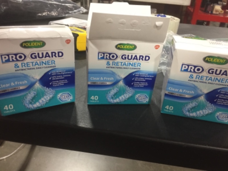 Photo 2 of Polident Proguard & Retainer Daily Cleansing Tablets - 40.0 Each. 3 Boxes total. **BEST BY:02/01/2024**