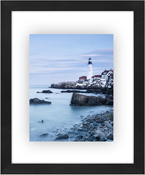 Photo 1 of Americanflat 8.5x11 Floating Frame in Black with Polished Glass and Hanging Hardware Included - Also Use 8x10 or 5x7 Photos for Floating Effect - Horizontal and Vertical Formats for Wall
