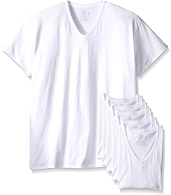 Photo 1 of Fruit of the Loom Mens 6Pack Tall White V-Neck T-Shirts Undershirt, XL
