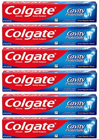 Photo 1 of Colgate Cavity Protection Toothpaste with Fluoride - Great regular, White 6 Ounce (Pack of 6)** EXP:12/2022**