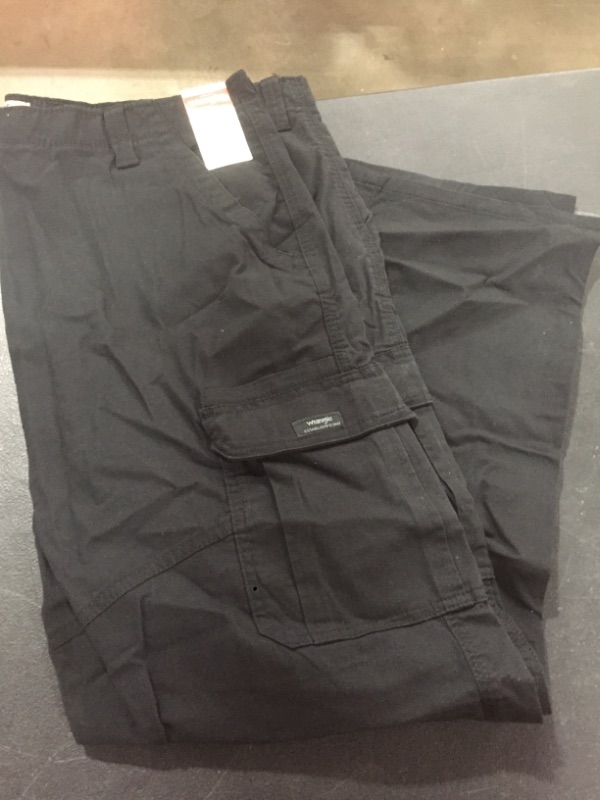 Photo 3 of Wrangler Authentics Men's Relaxed Fit Stretch Cargo Pant, Black, 42W X 32L
