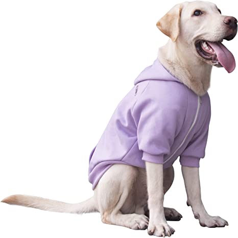 Photo 1 of ARUNNERS Large Breeds Dog Hoody Clothes Zip Up Hoodies for Dogs Labrador Border Collie Purple, Large