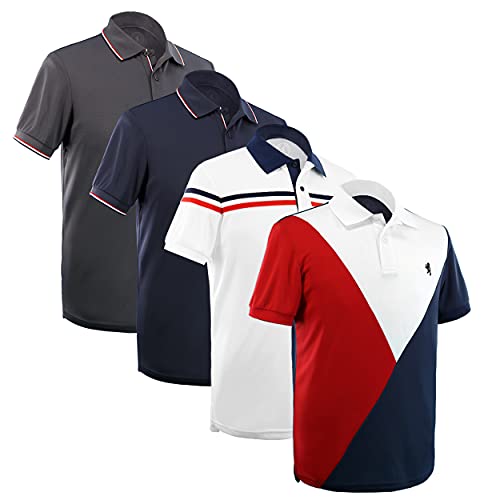 Photo 1 of Albert Morris Mens Fashionable Short Sleeve Polo Shirts 4 Pack Trendy Pack (Medium)